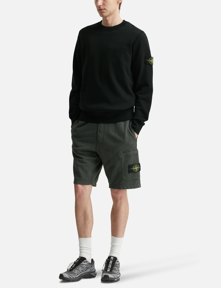 Stone Island Garment Dyed Cotton Fleece Sweatshirt