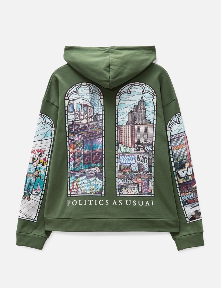 POLITICS AS USUAL Hooded Sweatshirt Placeholder Image