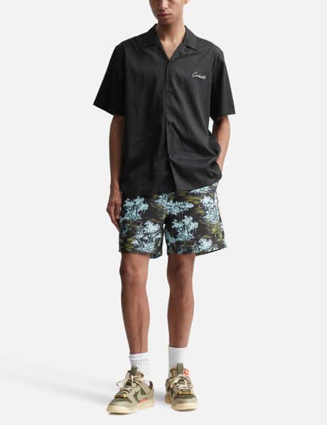 Louis Vuitton Supreme Hawaiian Shirt Shorts And Flip Flops