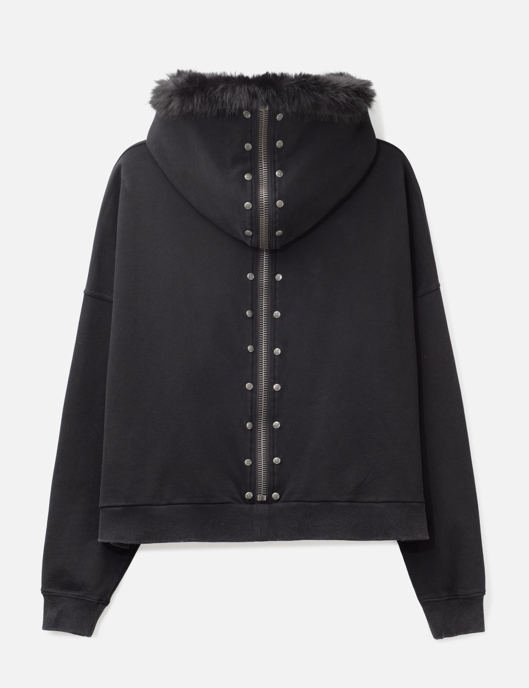 "Nyra" Zip-Up Hoodie With Detachable Fur Trim Hood view 13