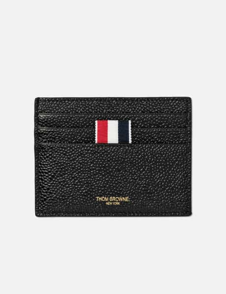 Thom Browne Cardholder With Note Compartment In Pebble Grain