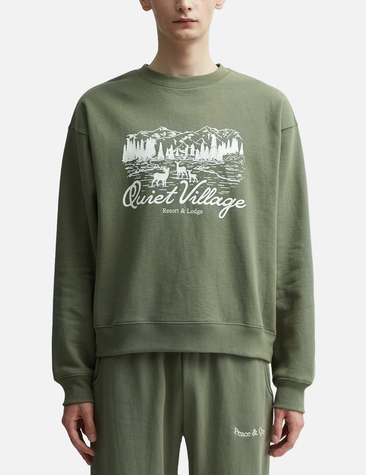 Shop Museum Of Peace &amp; Quiet Quiet Village Crewneck Sweatshirt In Green