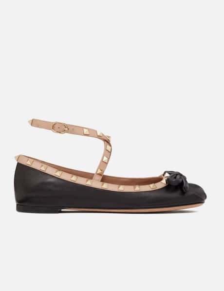 Valentino Valentino Rockstud Leather Ballerina Flats