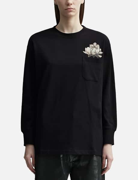 3.Paradis Black Flower Long Sleeve T-shirt