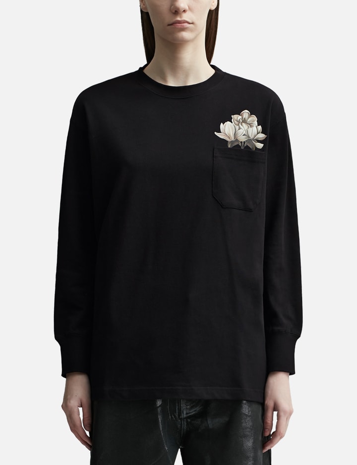 Black Flower Long Sleeve T-shirt Placeholder Image