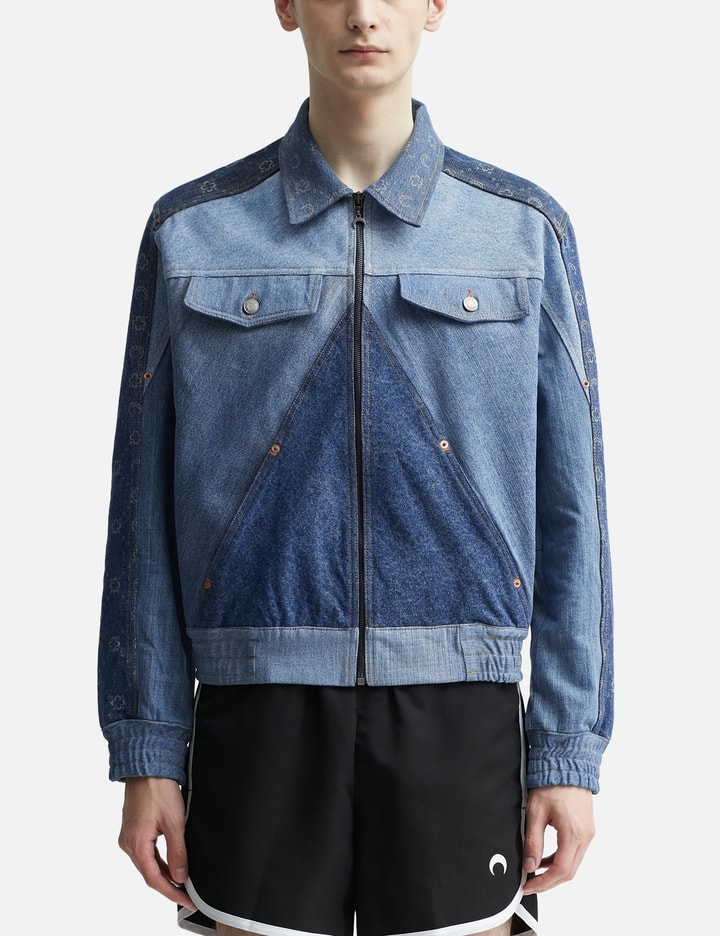 MARINE SERRE Moonogram Embossed Leather Jacket for Men