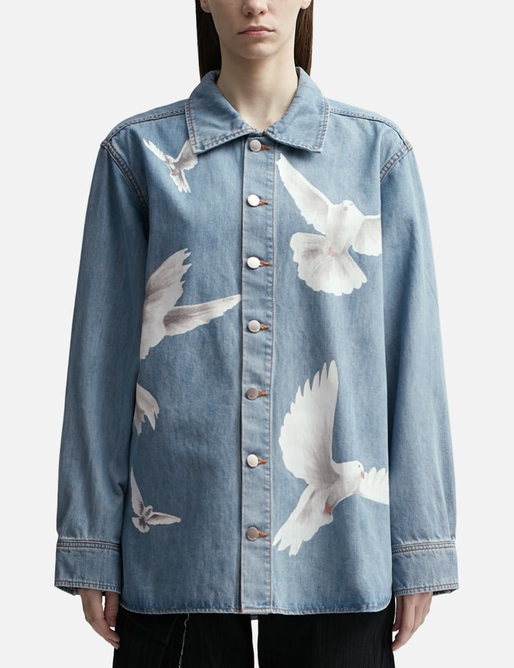 Washed Blue Freedom Birds Overshirt Placeholder Image