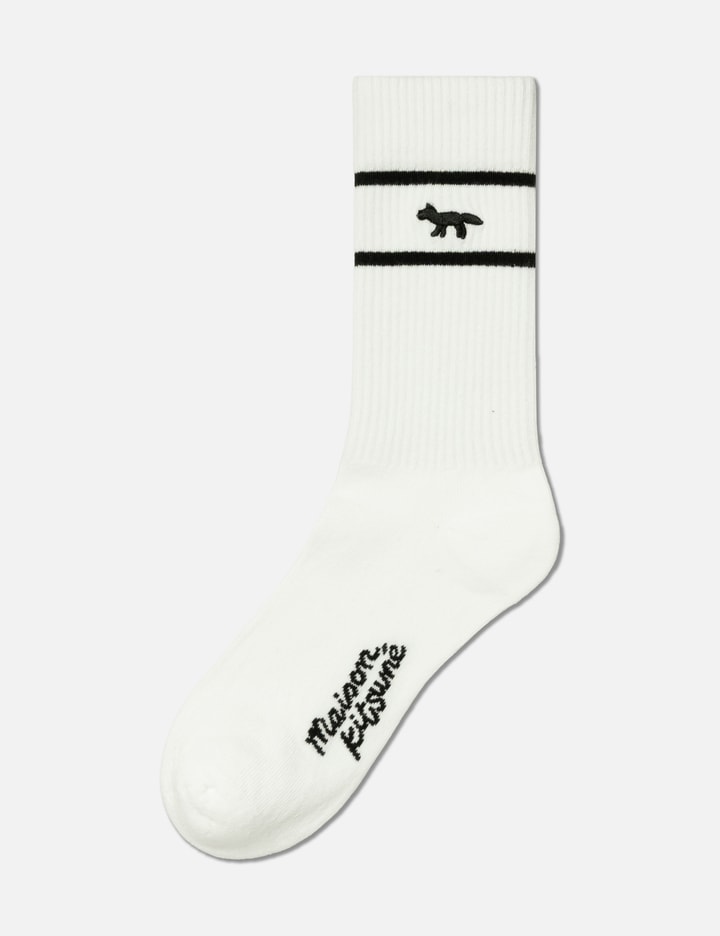 Maison Kitsuné Profile Fox Sporty Socks In White