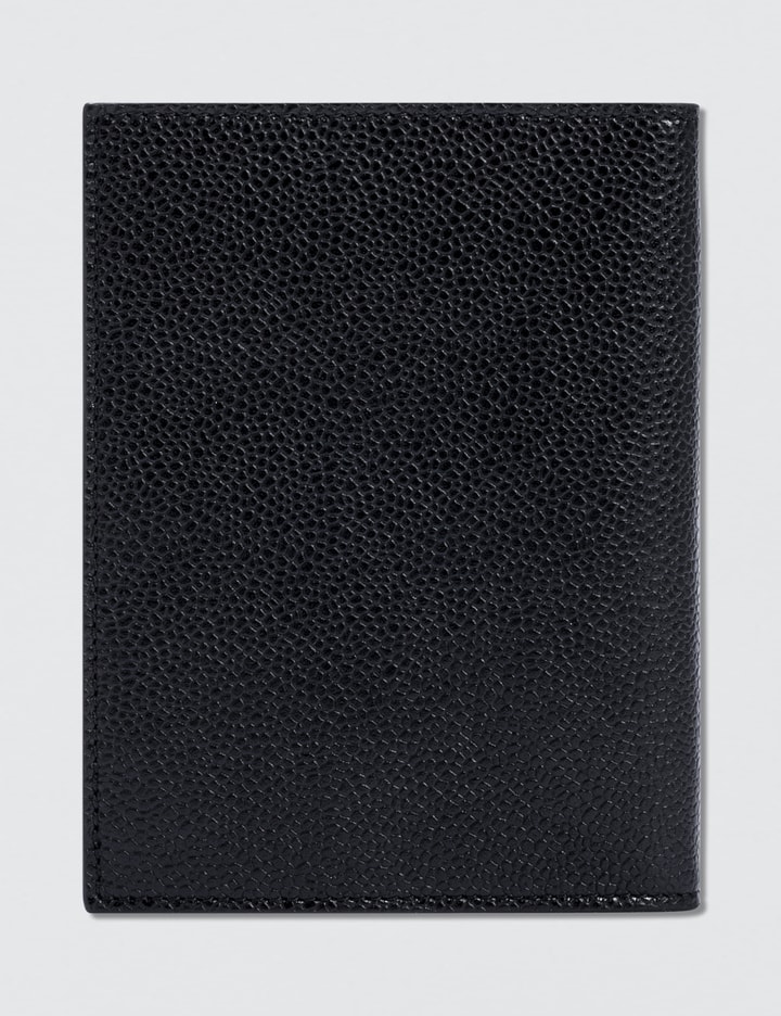 Pebble Grain and Calf Leather Passport Holder with RWB Diagonal Stripe Placeholder Image