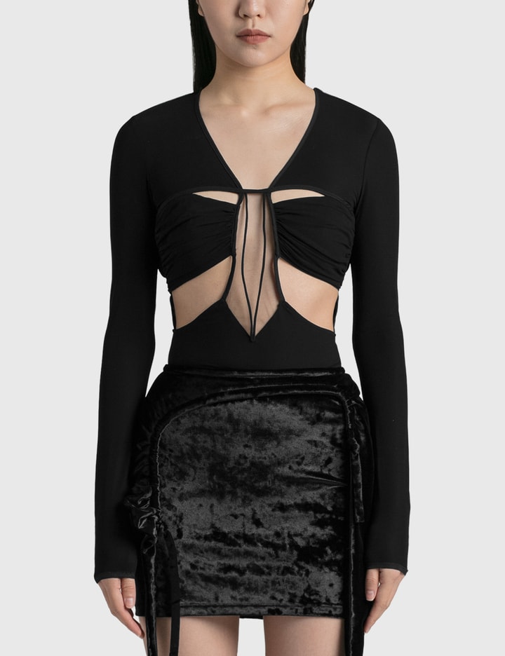 Gathered Bra Long Sleeve Bodysuit Placeholder Image