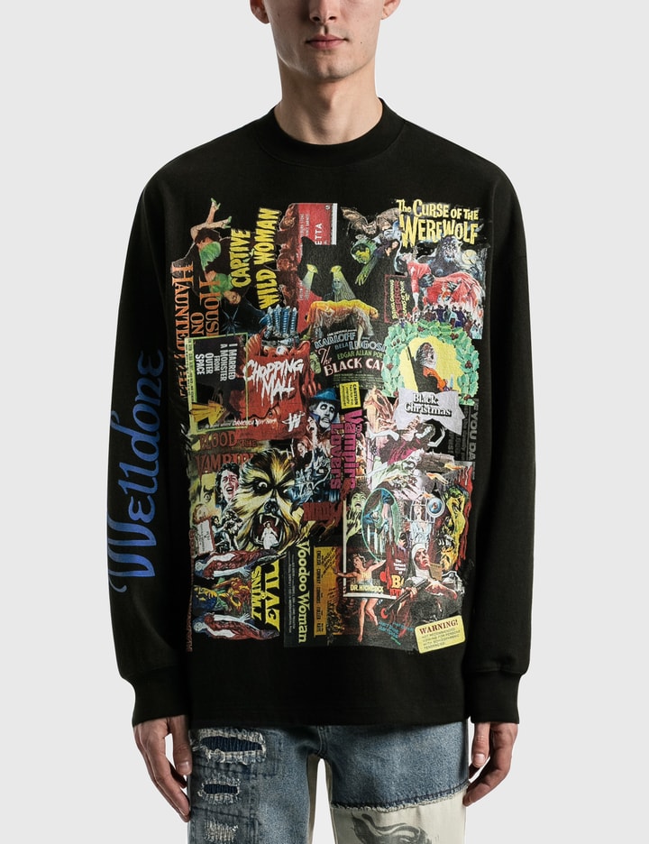 Black Horror Collage Long Sleeve T-shirt Placeholder Image