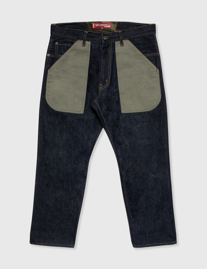 Junya Watanabe Man X Levi's Olive Patchwork Jeans Placeholder Image