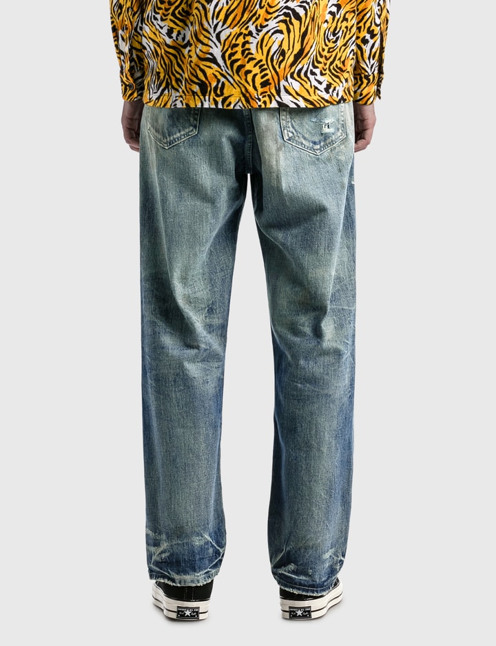 Savage Slim-Fit Straight-Leg Patchwork Jeans