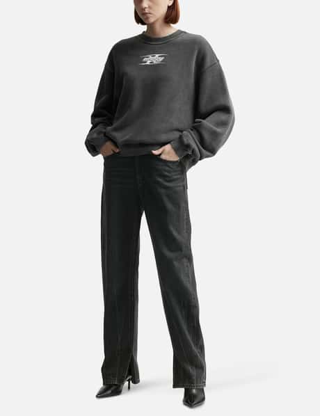 Pre-Styled Straight-Leg Slit-Hem Jeans view 11