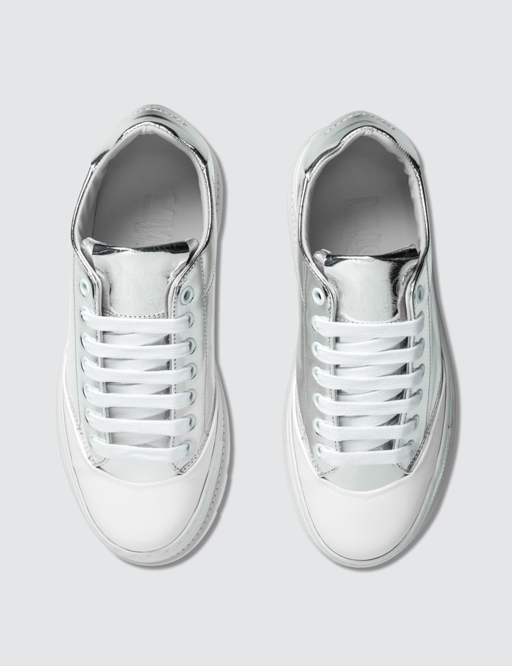 Silver & White Platform Sneakers Placeholder Image