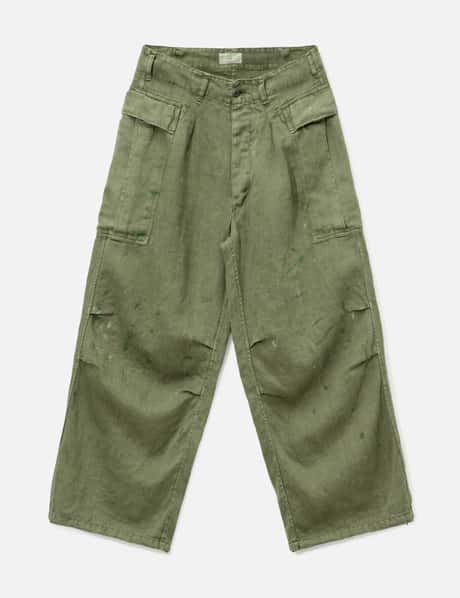 HERILL HBT Linen Cargo Pants - 軽やかなリネンに無骨な表情を宿した 