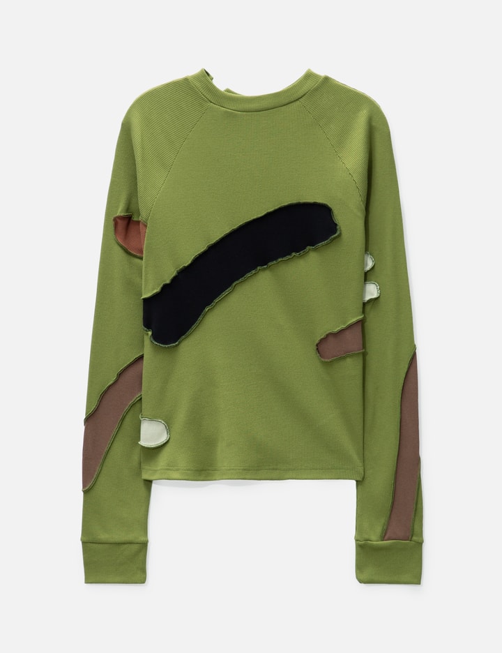 Shop Spencer Badu Twisted Camo Long Sleeved T-shirt In Green