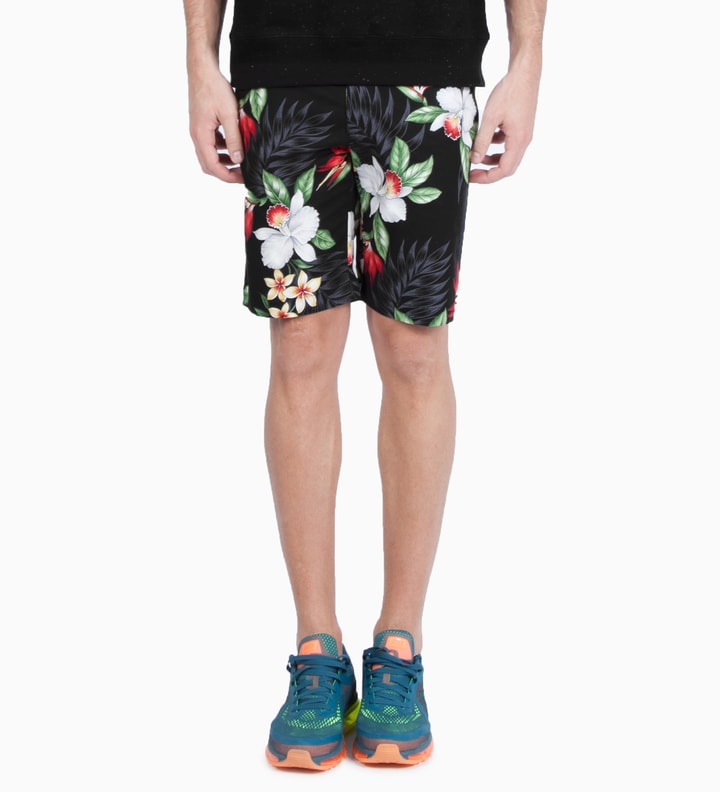 Black Hawaiian Flower Shorts Placeholder Image