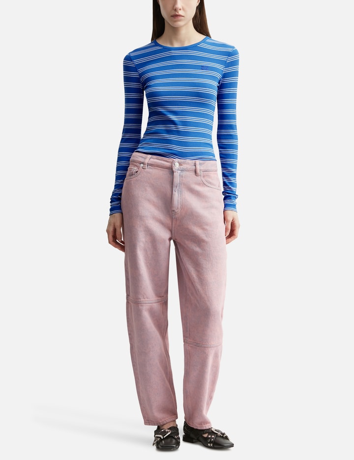 Ganni Long-Sleeve Top With Stripes