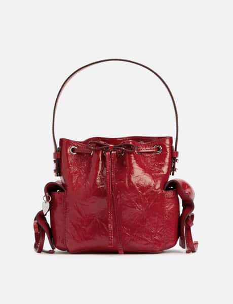 Multipocket Mini Bucket Bag Crinkled Patent view 9
