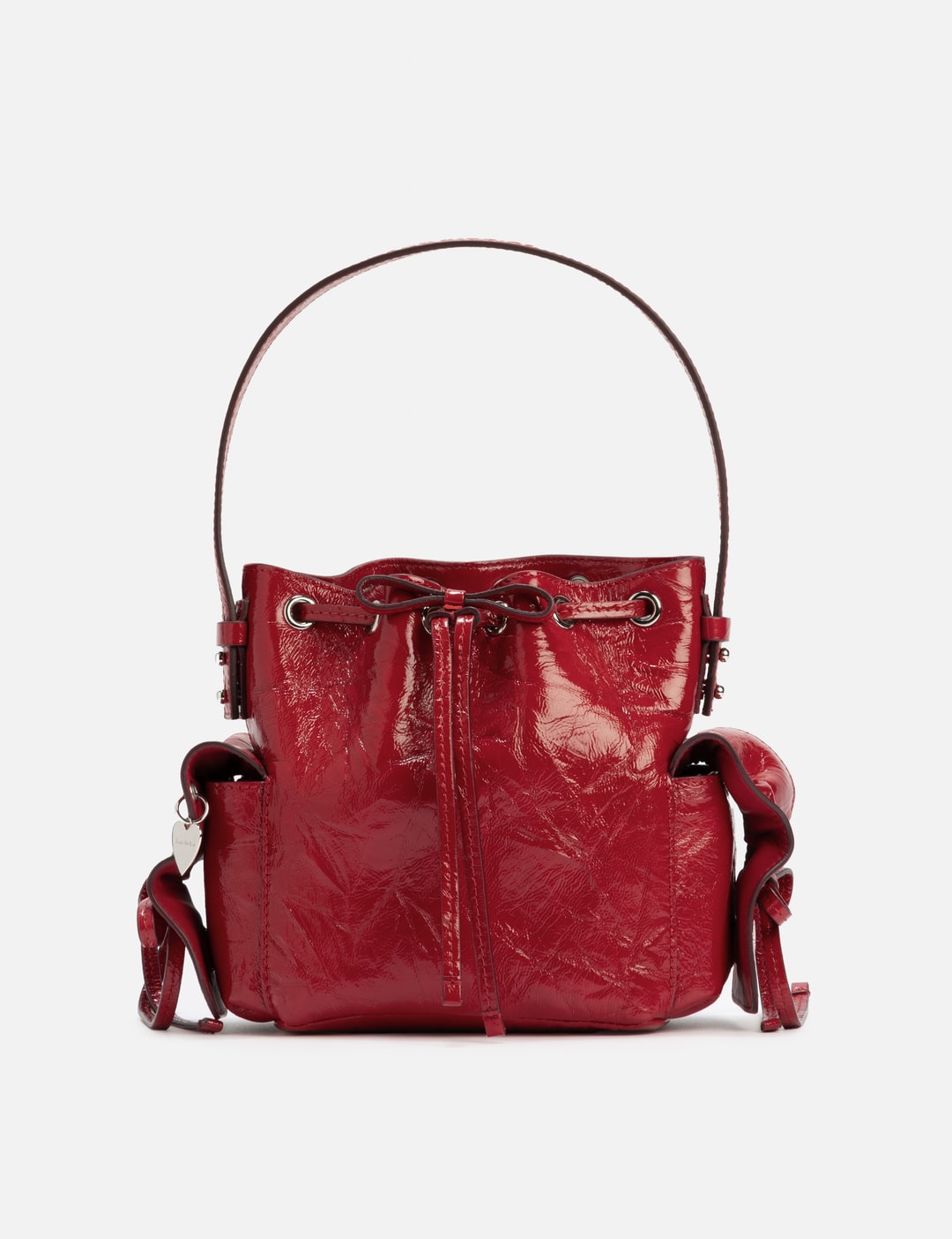 Multipocket Mini Bucket Bag Crinkled Patent view 10