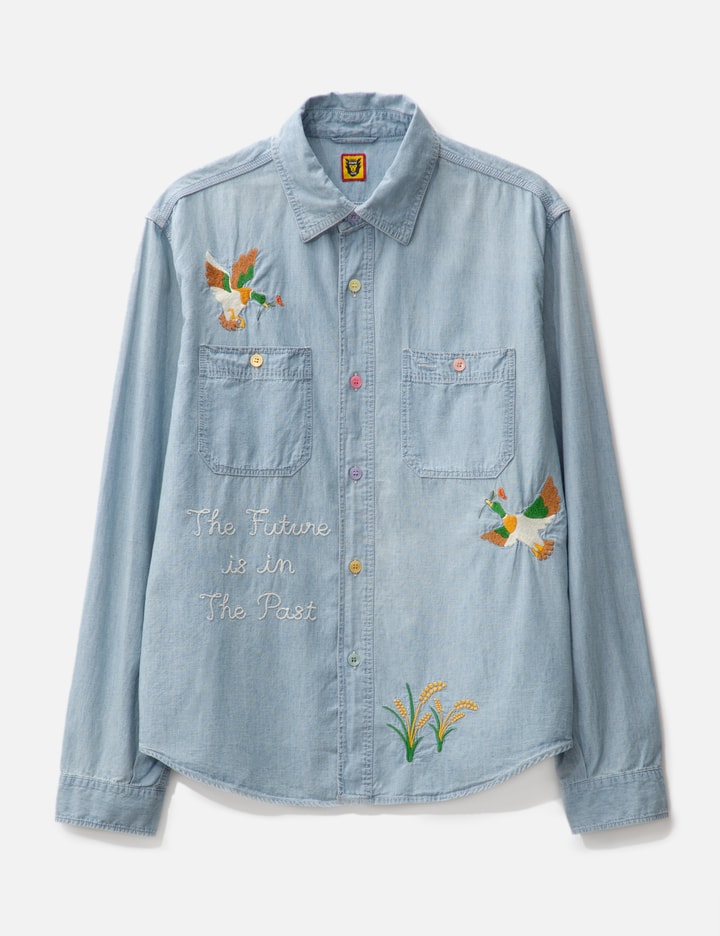 Human Made Chambray Work Shirt In Blue