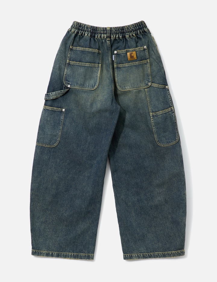 Vintage Dyed Selvedge Denim Double Knee Curved Worker Pants