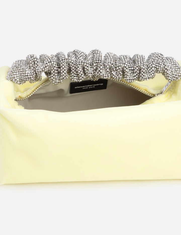 Shop Alexander Wang Scrunchie Mini Bag In Velvet Crystal In White