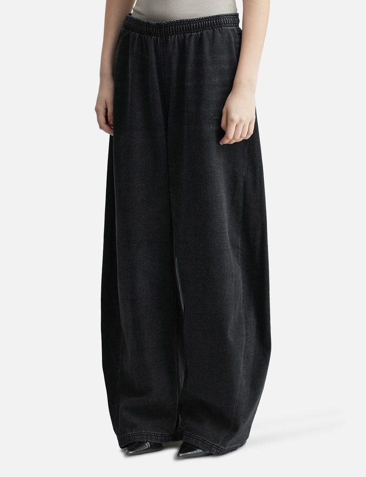 Alexander Wang T Black Brushed Denim Sweatpant In Black