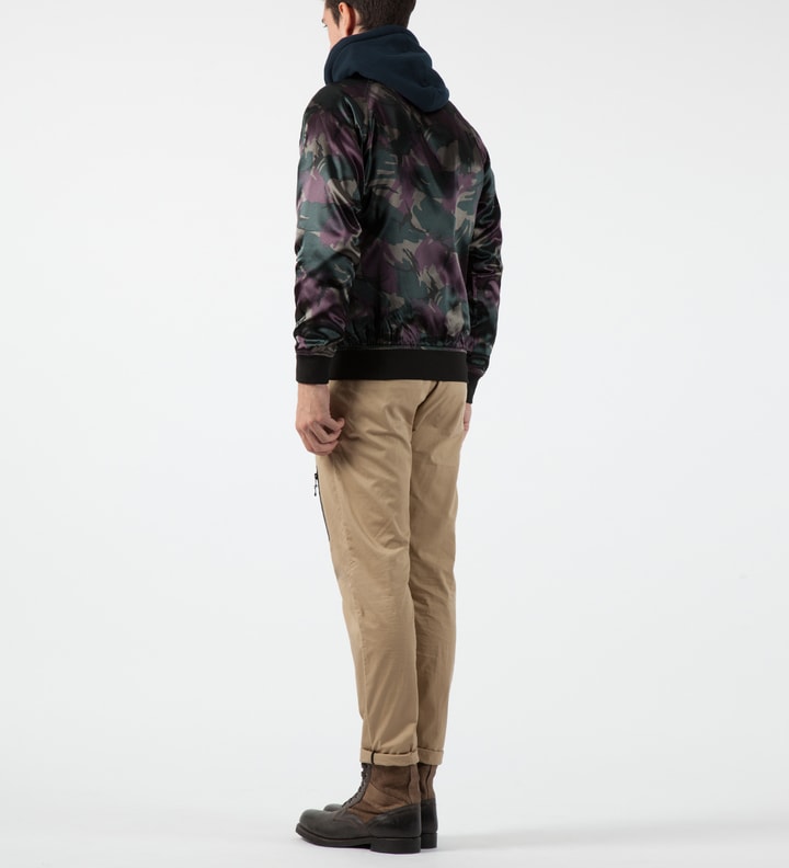 Wine Camo Satin Bomber Jacket Placeholder Image