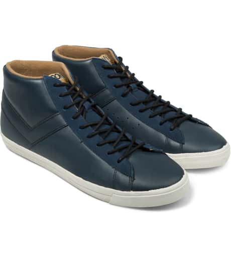 PONY Blue Topstar Hi Leather Sneakers HBX