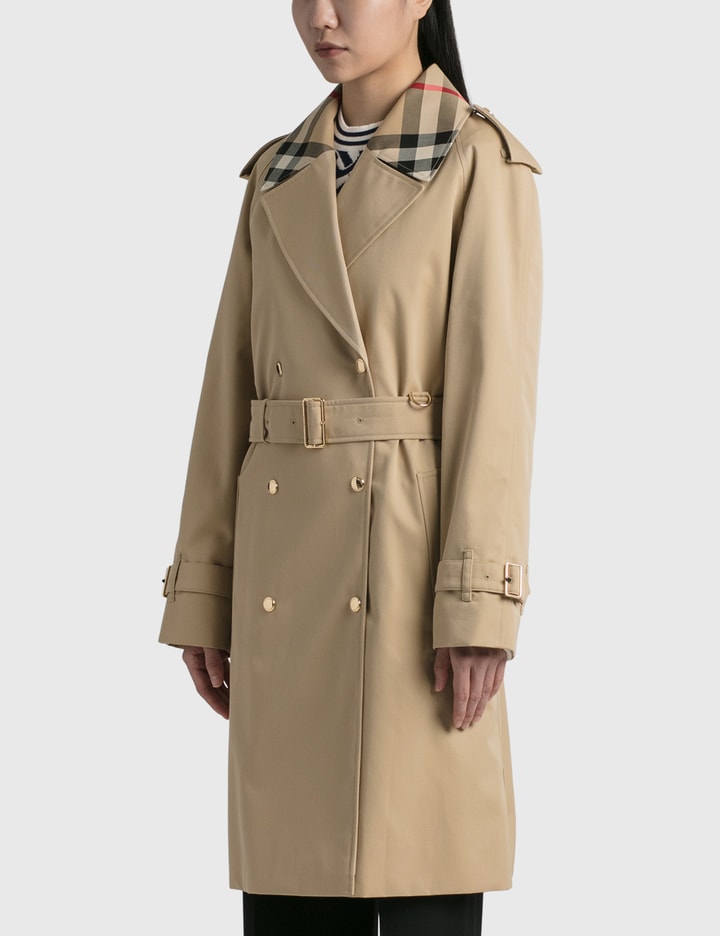 Burberry - Check Trim Cotton Gabardine Waterloo Trench Coat | HBX -  Globally Curated Fashion and Lifestyle by Hypebeast