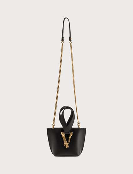 versace virtus logo plaque bucket bag item