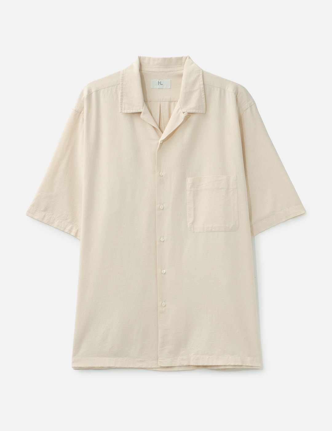 Silk Cotton Nep Open Collar Shirt