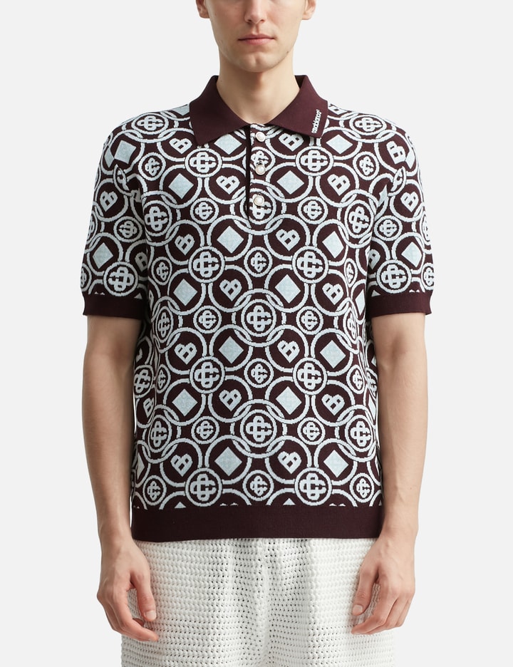Monogram Cotton Knit Polo Shirt Placeholder Image