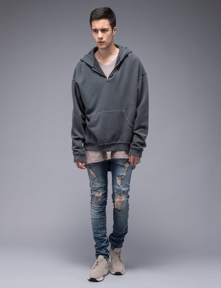 Ripped Biker Denim Jeans Placeholder Image