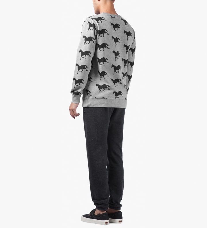 Heather Grey Downhill Horse Crewneck Sweater Placeholder Image