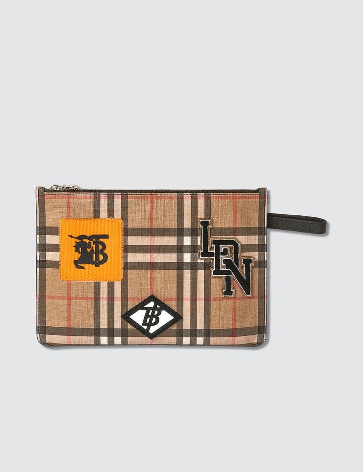 Logo Graphic Vintage Check E-canvas Zip Pouch Placeholder Image