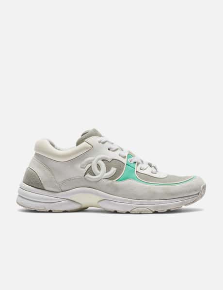 chanel Fabric & Suede Cc Low Top Sneakers