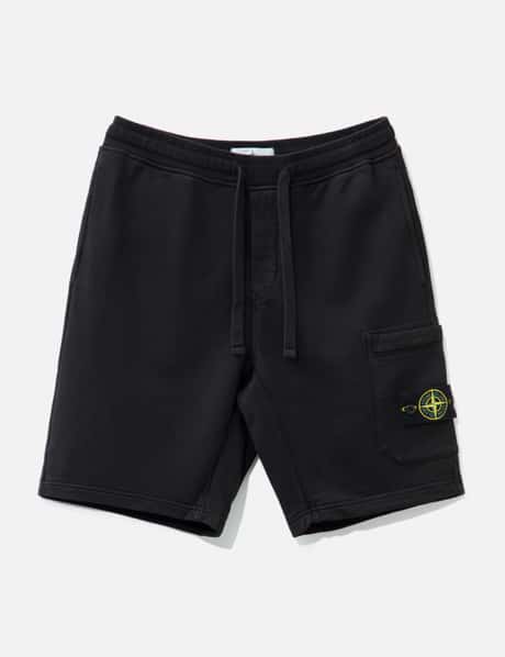 Stone Island 6200012 Organic Cotton Fleece Cargo Bermuda Shorts