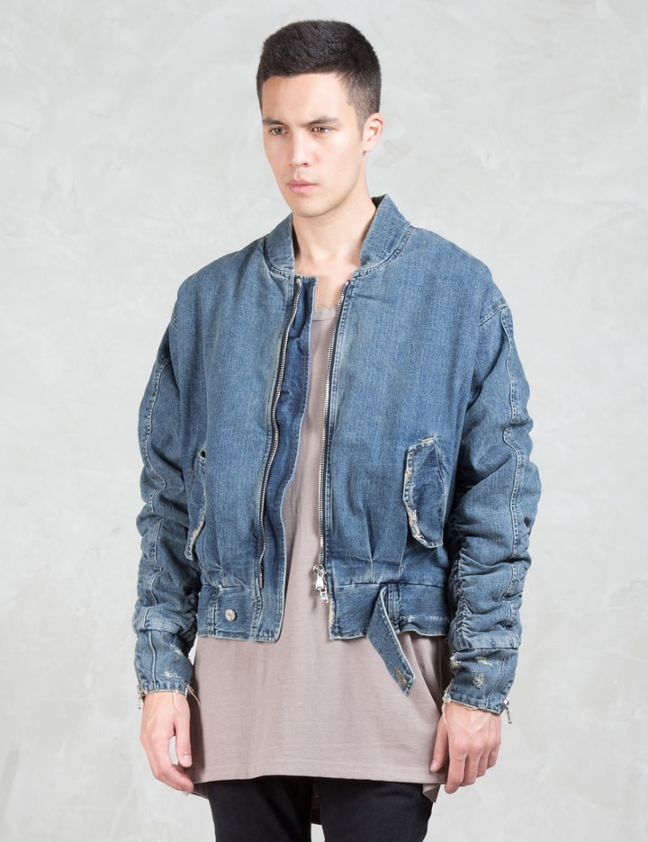 Stone Wash Denim Bomber Jacket Placeholder Image