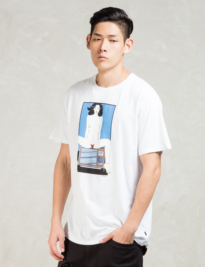 White Huf X Nagel Television T-shirt Placeholder Image