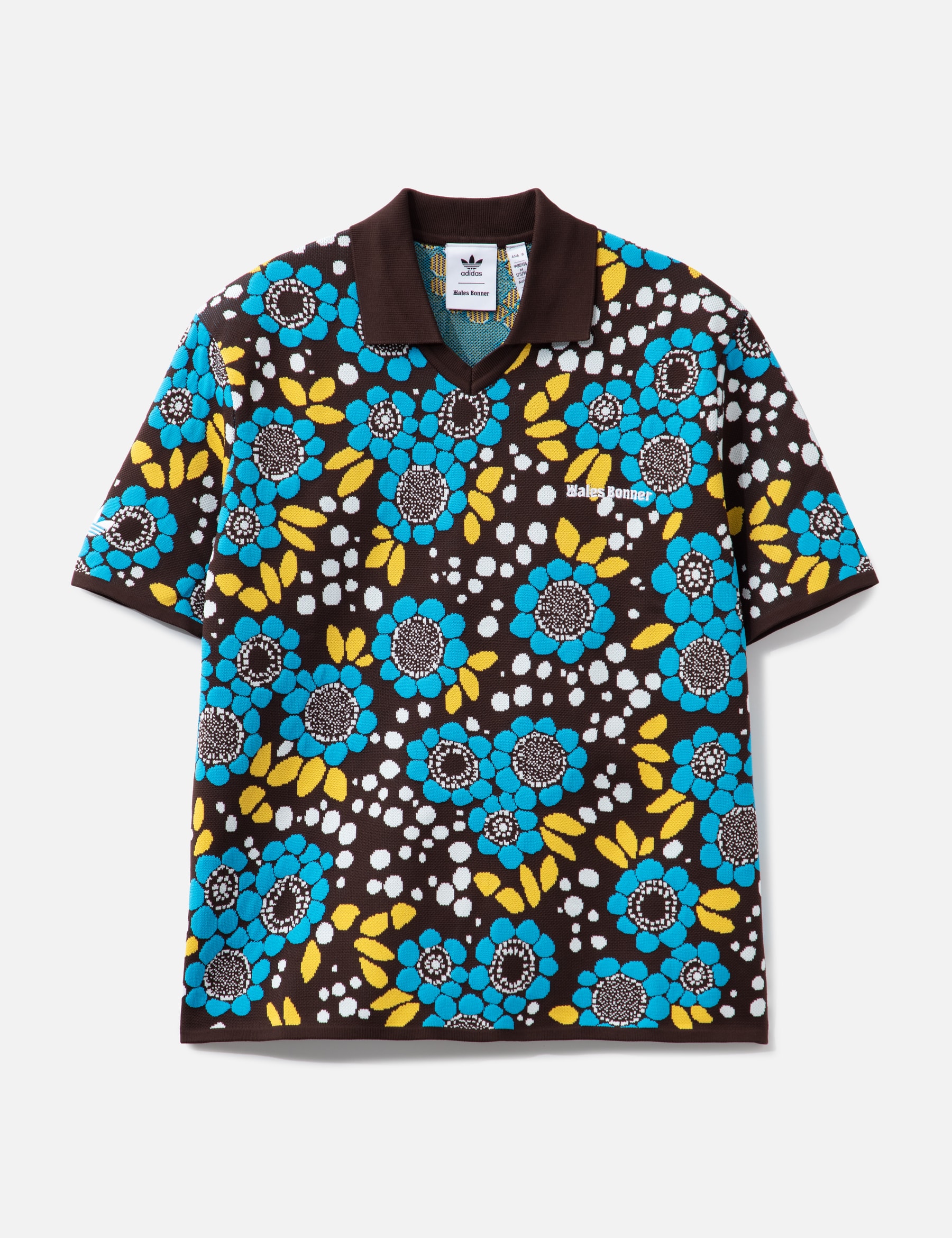 Wales Bonner Knit Floral Polo Shirt view 16