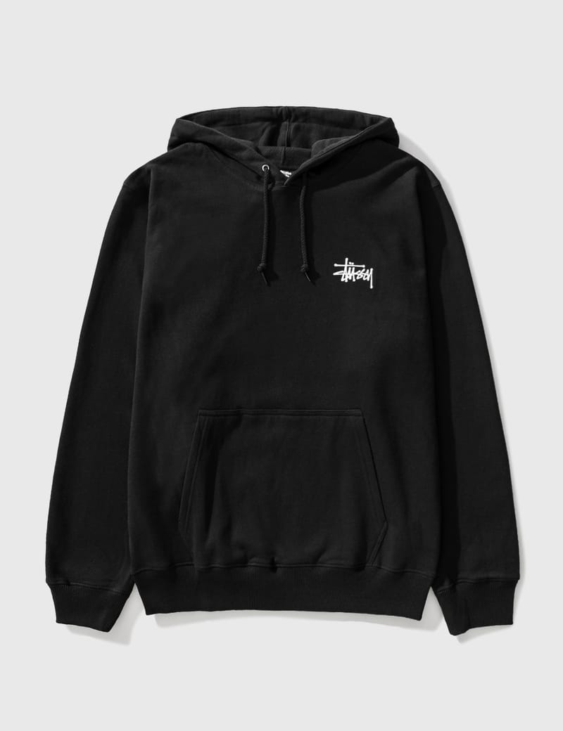 STUSSY ベーシック プルオーバー フード パーカー ブラック L 