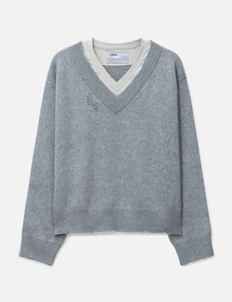 C2H4 Layered V-Neck Sweater