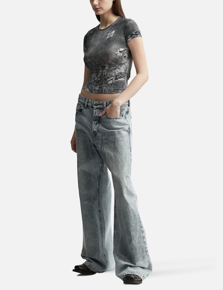 Shop Diesel T-uncski Cropped T-shirt In Grey