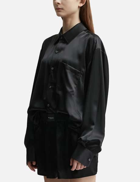 T By Alexander Wang Logo Detail Button Up Boxer Short Romper