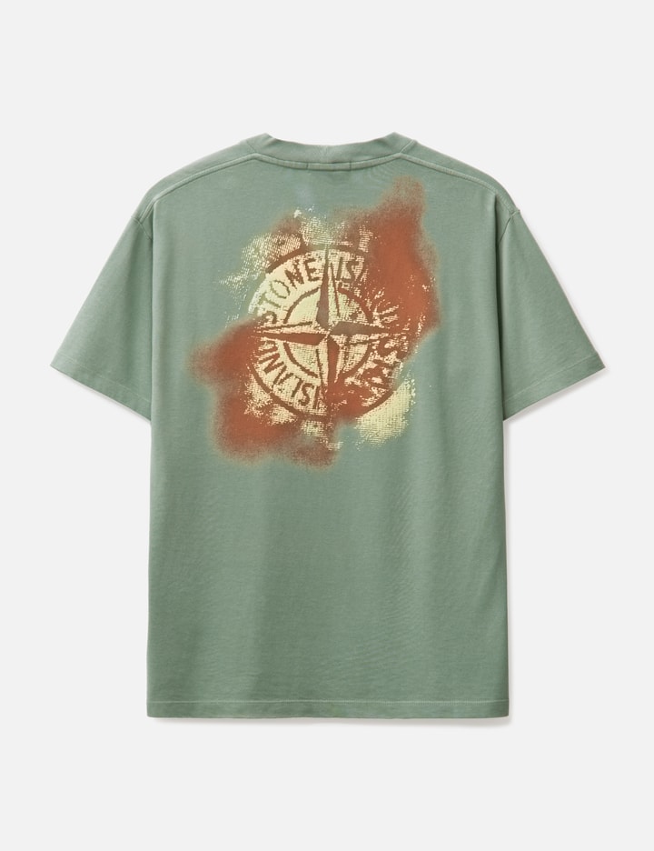 Shop Stone Island 'camo One' Print Short-sleeve T-shirt In Green