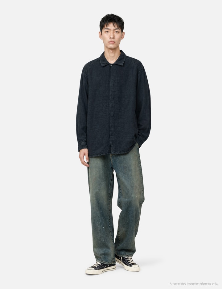 ANCELLM Aging Linen Cross-Line Shirt
