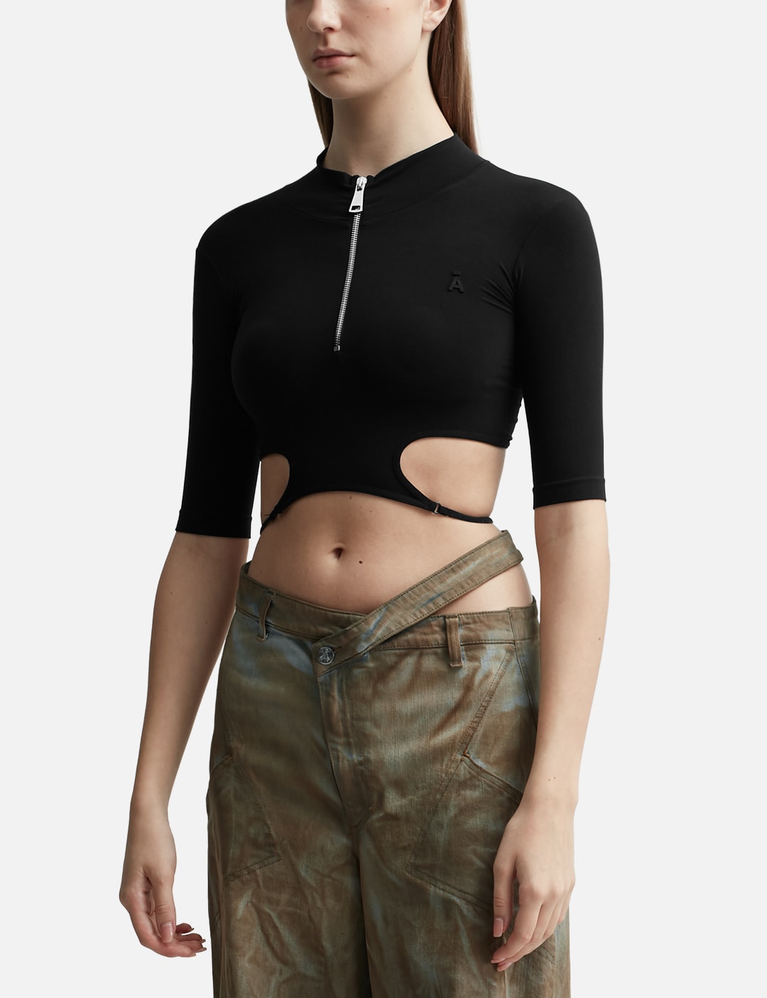 SCULPTING JERSEY CUT-OUT TOP view 8